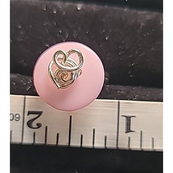 NEW Handmade Artisian Wire Wrap Style Ring Pink  Silvertone Size 8 - Picture 2 of 5